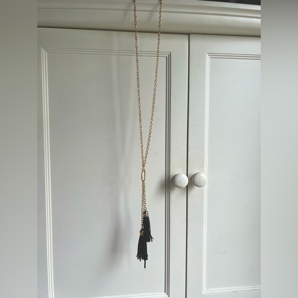 ❣️black tassel necklace